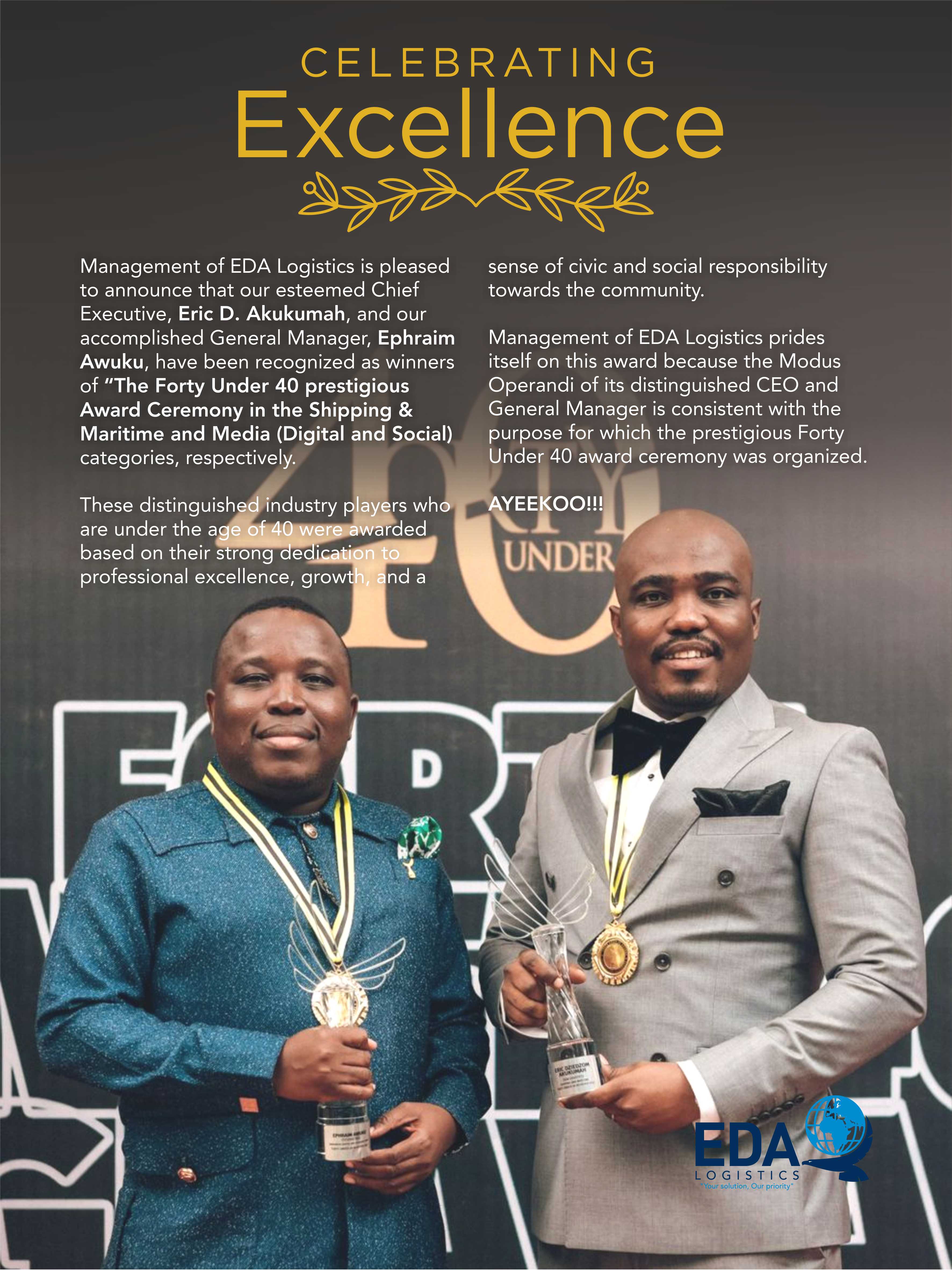 The Forty under 40 prestigious Award Ceremony n the Shipping & Maritime and Media (Digital and Social) categories